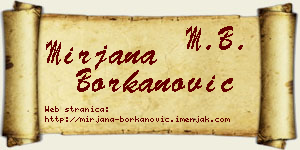 Mirjana Borkanović vizit kartica